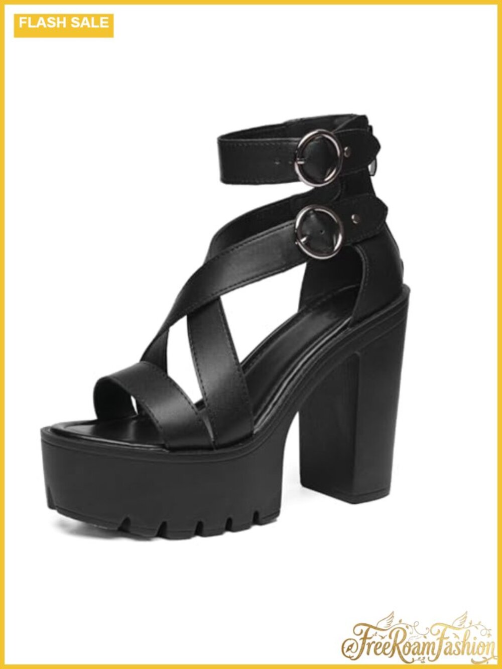 Womens Platform Chunky Wedge Heeled Sandals Comfortable Open Toe Ankle Strap